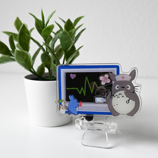 CARDIOLOGY STUDIO GHIBLI THEMED ACRYLIC SHAKER BADGE REEL