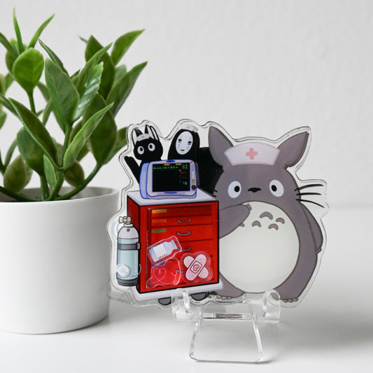 EMERGENCY ROOM GHIBLI THEMED ACRYLIC SHAKER BADGE REEL