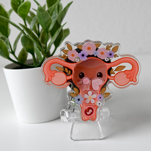 OBGYN THEMED ACRYLIC SHAKER BADGE REEL