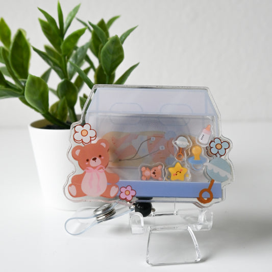 NICU THEMED ACRYLIC SHAKER BADGE REEL
