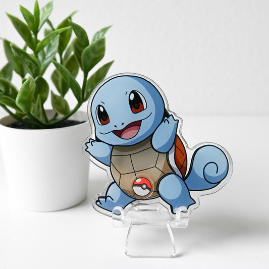 POKEMON - SQUIRTLE THEMED ACRYLIC SHAKER BADGE REEL