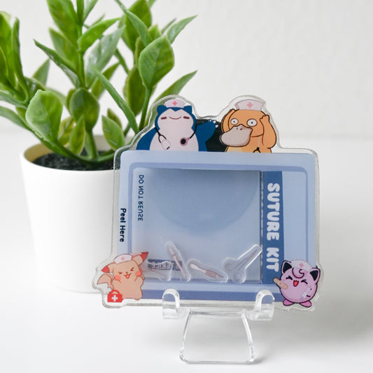 SURGERY POKEMON THEMED ACRYLIC SHAKER BADGE REEL