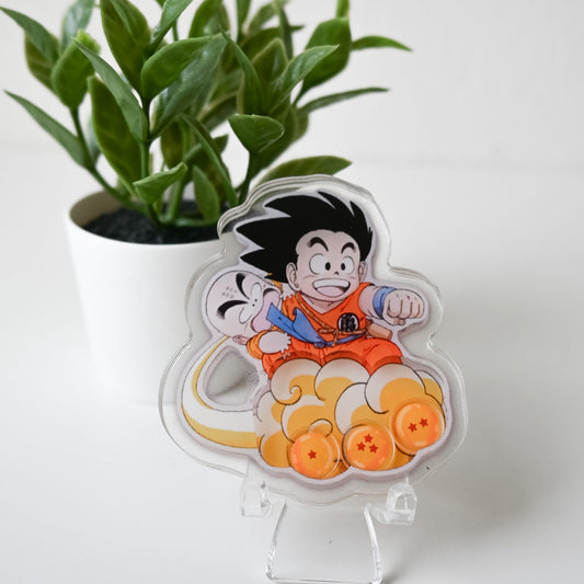 DRAGONBALLZ THEMED ACRYLIC SHAKER BADGE REEL