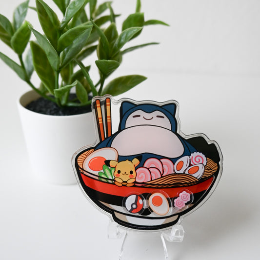 POKEMON - RAMEN THEMED ACRYLIC SHAKER BADGE REEL