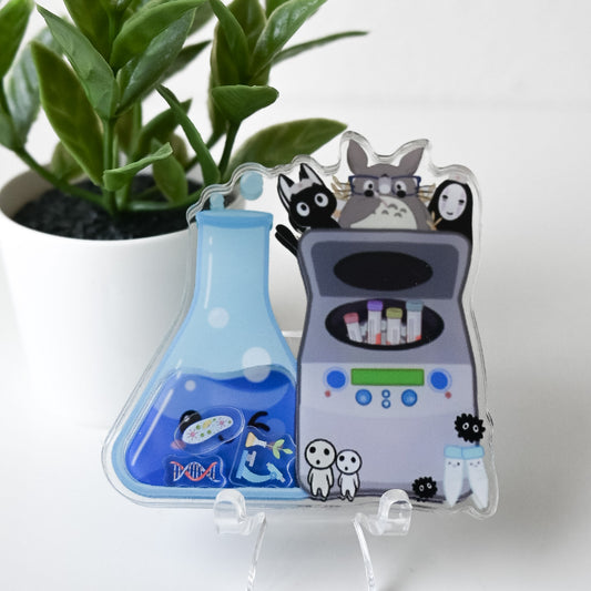 CLINICAL LABORATORY GHIBLI THEMED ACRYLIC SHAKER BADGE REEL