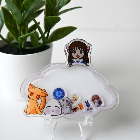 FRUITS BASKET THEMED ACRYLIC SHAKER BADGE REEL