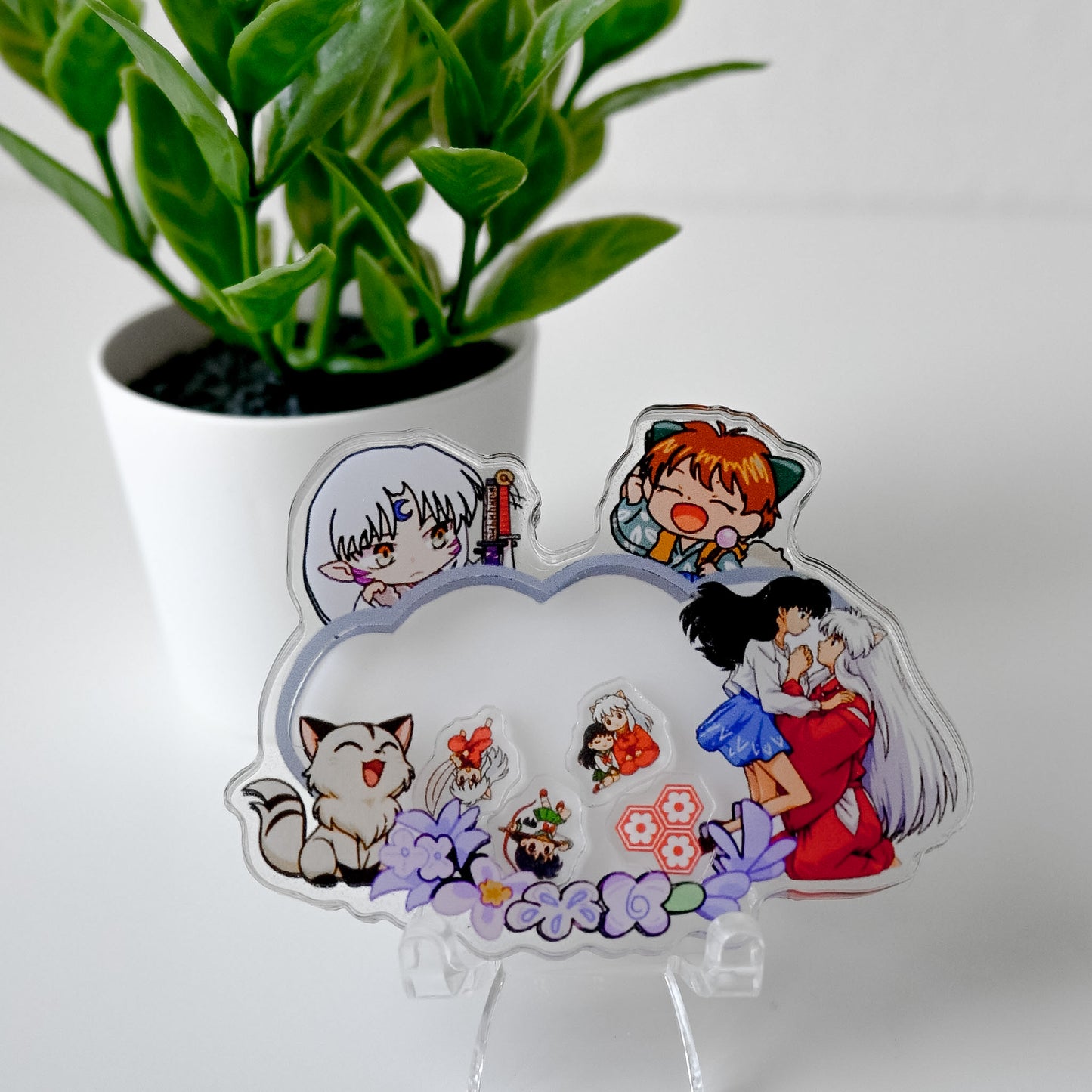 INUYASHA THEMED ACRYLIC SHAKER BADGE REEL