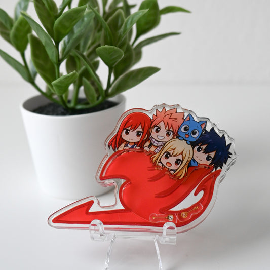 FAIRY TAIL THEMED ACRYLIC SHAKER BADGE REEL