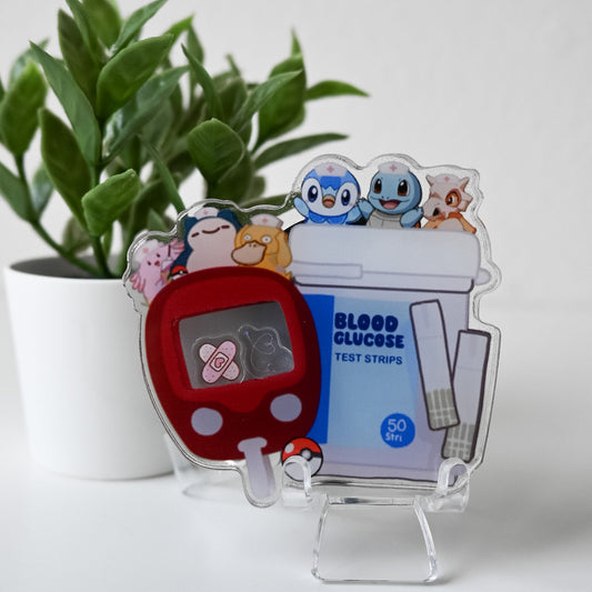 ENDOCRINOLOGY POKEMON THEMED ACRYLIC SHAKER BADGE REEL