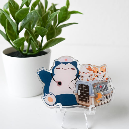 VETERINARY MEDICINE POKEMON THEMED ACRYLIC SHAKER BADGE REEL