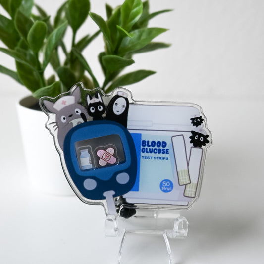 ENDOCRINOLOGY GHIBLI THEMED ACRYLIC SHAKER BADGE REEL