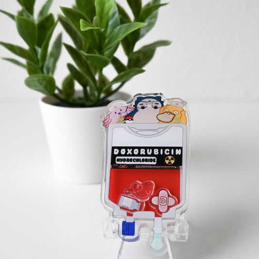 ONCOLOGY POKEMON THEMED ACRYLIC SHAKER BADGE REEL