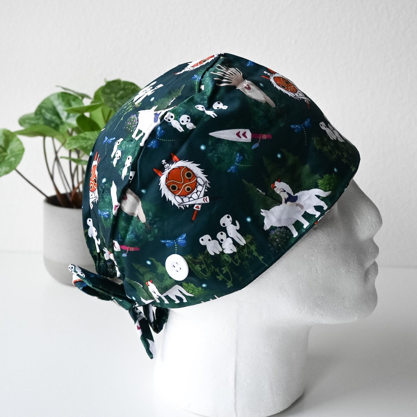 PRINCESS MONONOKE THEMED SATIN LINED REGULAR SCRUB CAP