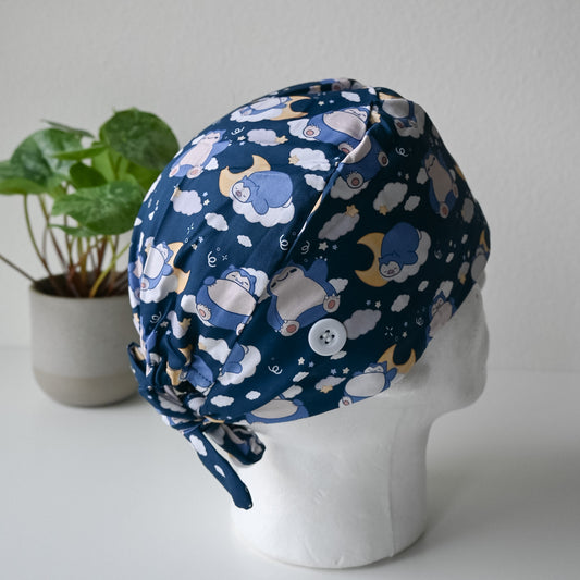 POKEMON - DARK BLUE SNORLAX THEMED SATIN LINED REGULAR SCRUB CAP
