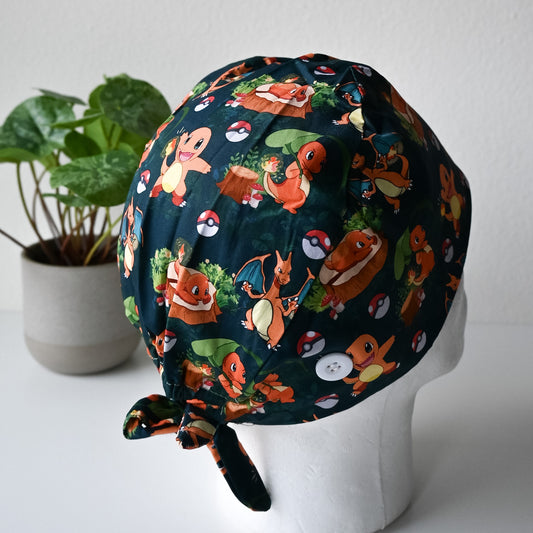 POKEMON - CHARMANDER THEMED SATIN LINED REGULAR SCRUB CAP