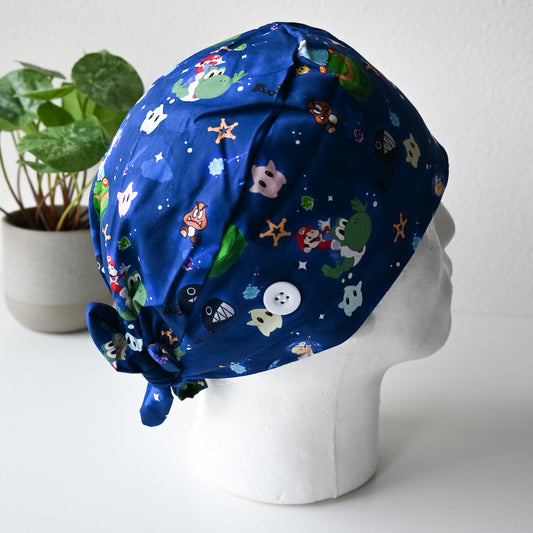 SUPER MARIO BROS. - SUPER MARIO GALAXY THEMED SATIN LINED REGULAR SCRUB CAP
