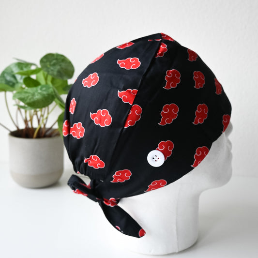NARUTO - AKATSUKI THEMED SATIN LINED REGULAR SCRUB CAP