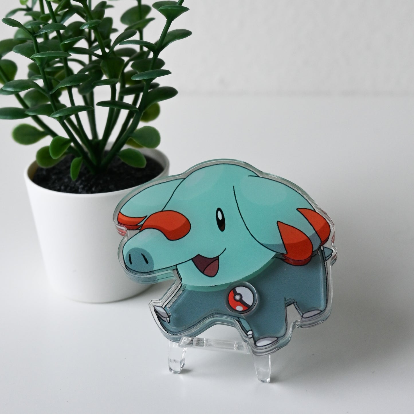 POKEMON - PHANPHY THEMED ACRYLIC SHAKER BADGE REEL