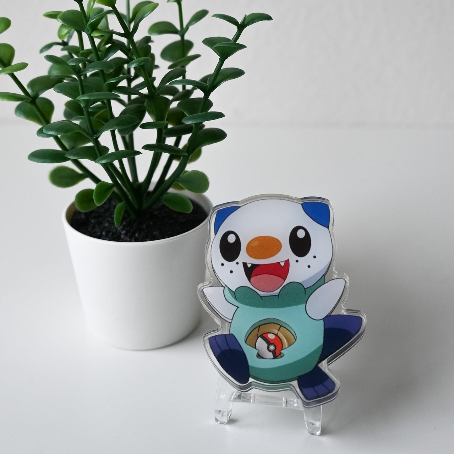 POKEMON - OSHAWOTT THEMED ACRYLIC SHAKER BADGE REEL
