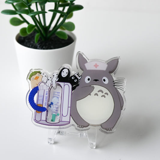 RESPIRATORY THERAPY GHIBLI THEMED ACRYLIC SHAKER BADGE REEL