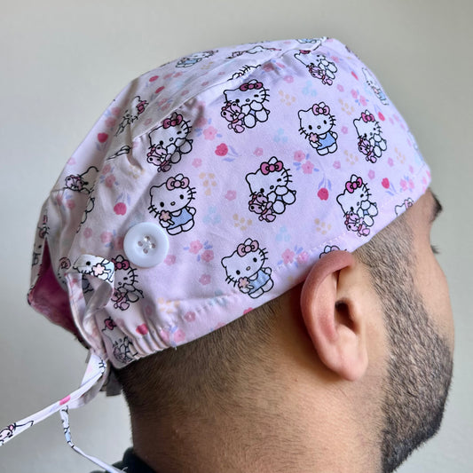 HELLO KITTY SATIN LINED REGULAR SCRUB CAP