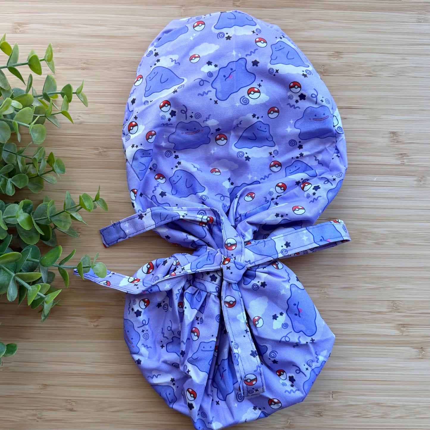POKEMON - DITTO THEMED SATIN LINED PONYTAIL SCRUB CAP