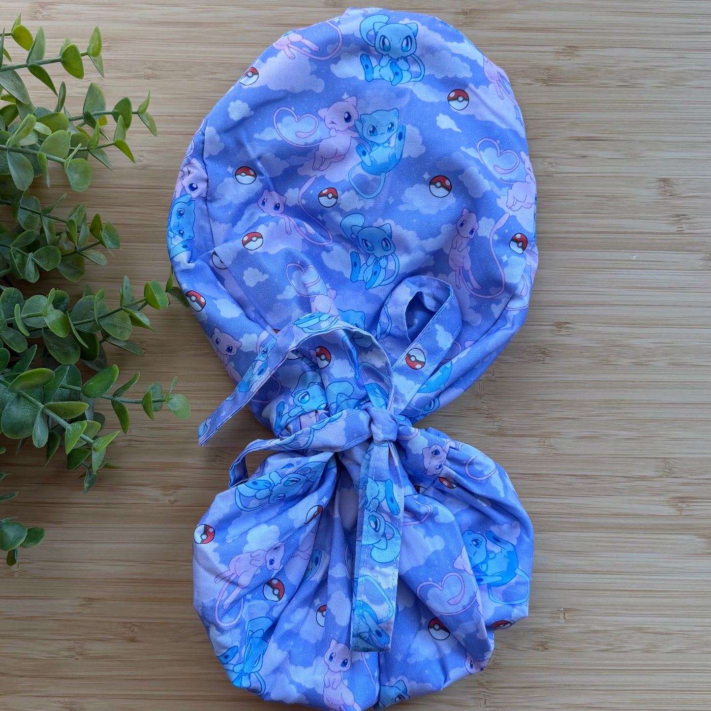 POKEMON - MEW THEMED SATIN LINED PONYTAIL SCRUB CAP