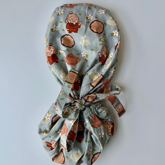 ATLA - UNCLE IROH THEMED SATIN LINED PONYTAIL SCRUB CAP