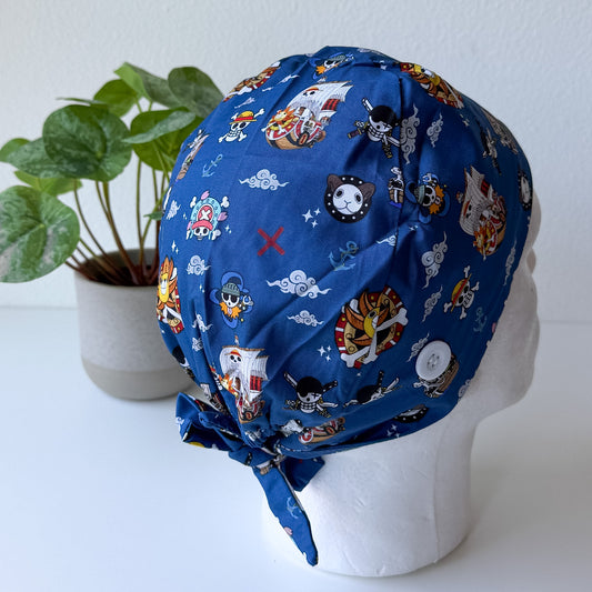 ONE PIECE - THOUSAND SUNNY AND GO MERRY SATIN LINED REGULAR SCRUB CAP