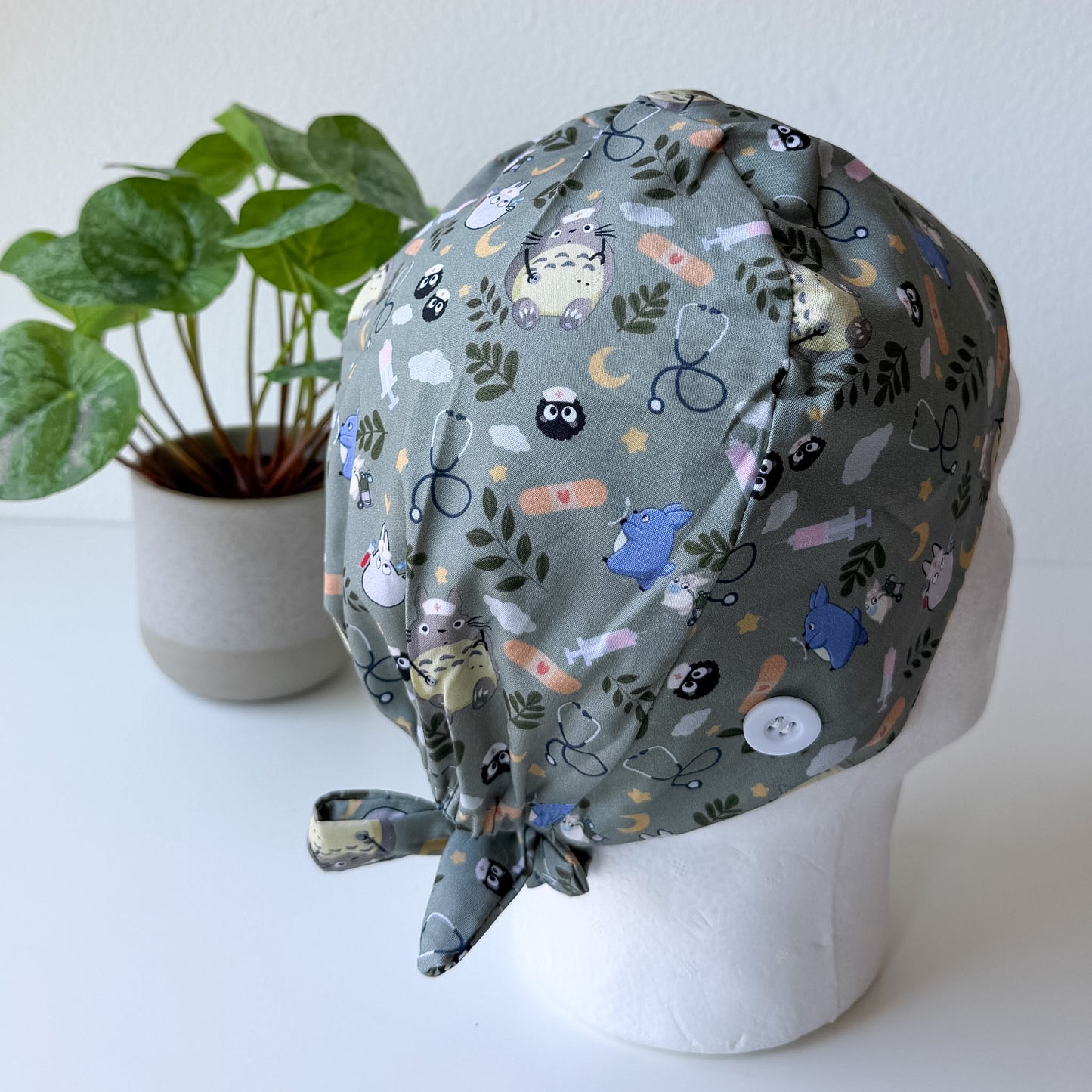 MY NEIGHBOR TOTORO - MEDICAL TOTORO SATIN LINED REGULAR SCRUB CAP
