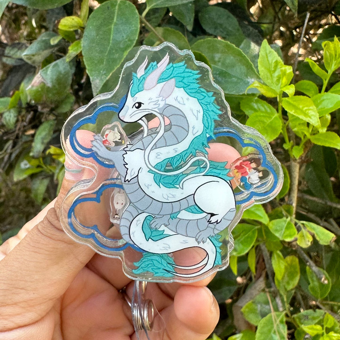 SPIRITED AWAY - HAKU THEMED SHAKER BADGE REEL