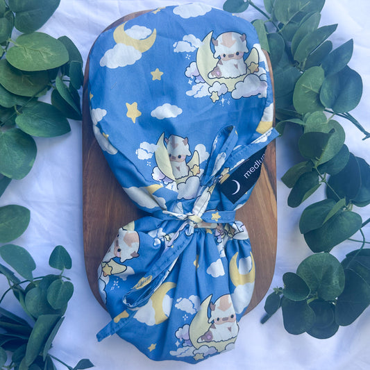 ATLA - APPA SLEEPING ON CLOUDS SATIN LINED PONYTAIL SCRUB CAP