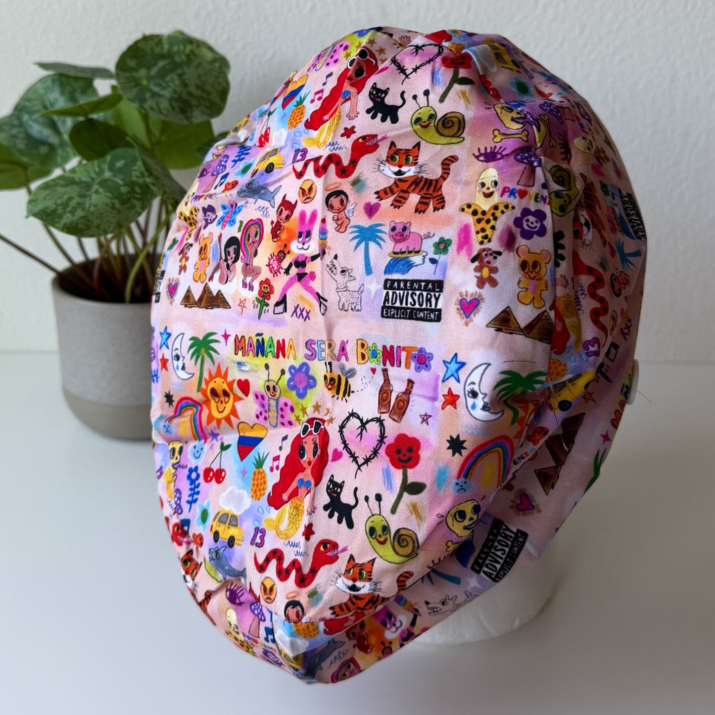 KAROL G THEMED SATIN LINED EURO STYLE SCRUB CAP