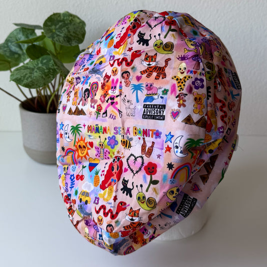 KAROL G THEMED SATIN LINED EURO STYLE SCRUB CAP