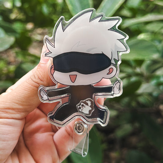 JUJUTSU KAISEN - SATURO GOJO ACRYLIC SHAKER BADGE REEL