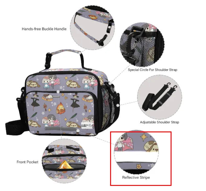 SOOT SPRITES DARK BLUE MOON AND STARS INSULATED LUNCH BAG