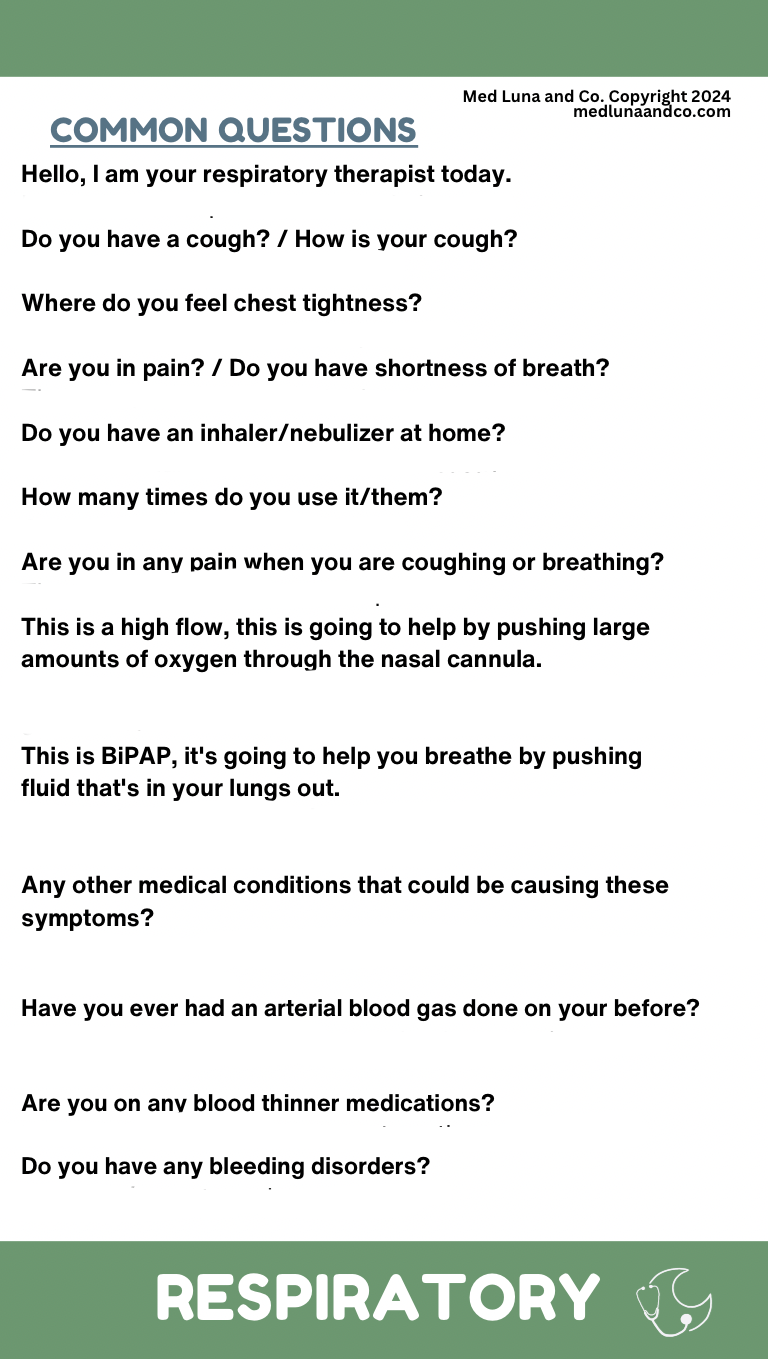 RESPIRATORY THERAPY PHRASES MEDICAL SPANISH BADGE